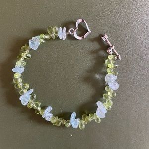 GORGEOUS GREEN AND BLUE ITALIAN STYLE BEADED BRACELET